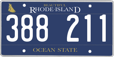 RI license plate 388211
