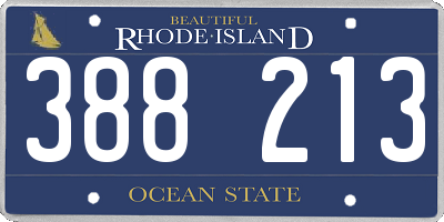RI license plate 388213