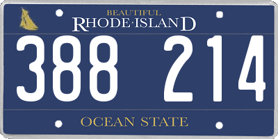 RI license plate 388214