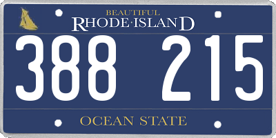 RI license plate 388215