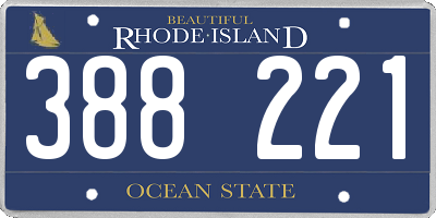 RI license plate 388221