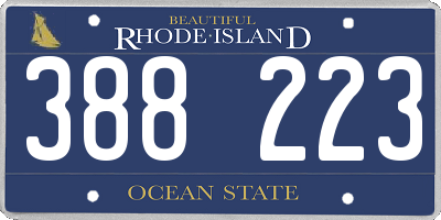 RI license plate 388223