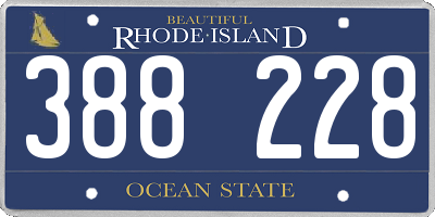 RI license plate 388228