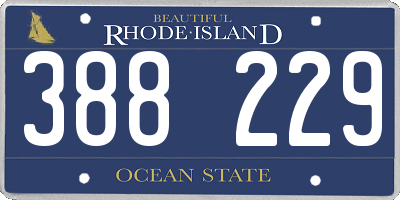 RI license plate 388229