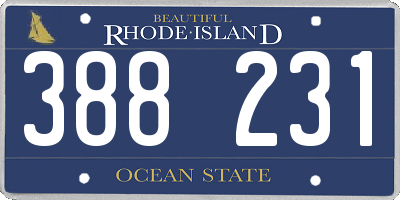 RI license plate 388231