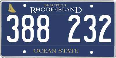 RI license plate 388232