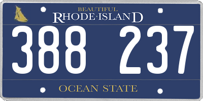 RI license plate 388237