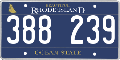 RI license plate 388239