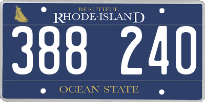 RI license plate 388240