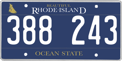 RI license plate 388243