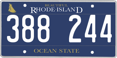 RI license plate 388244