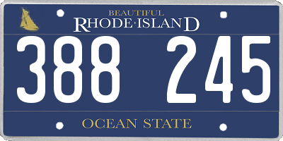 RI license plate 388245