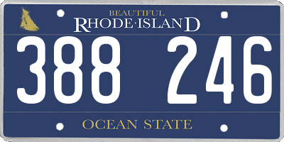 RI license plate 388246