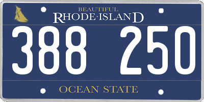 RI license plate 388250