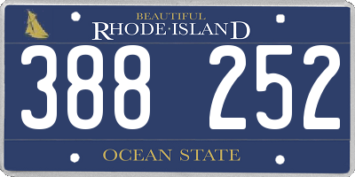 RI license plate 388252