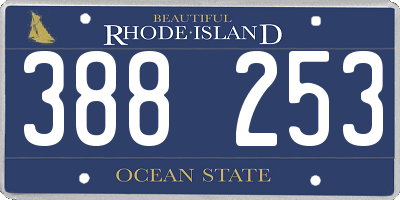 RI license plate 388253