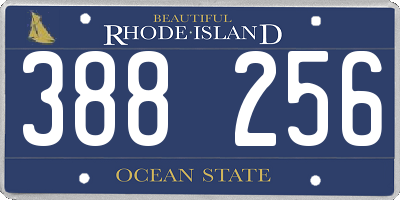 RI license plate 388256