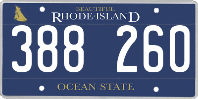 RI license plate 388260