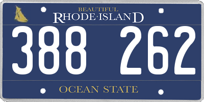 RI license plate 388262