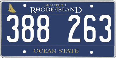 RI license plate 388263