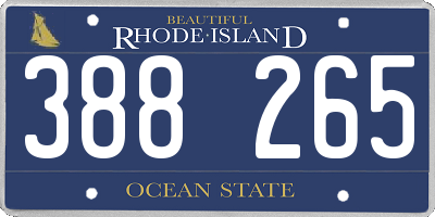 RI license plate 388265