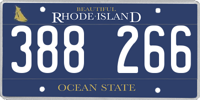 RI license plate 388266
