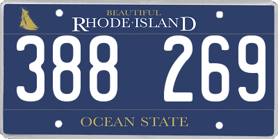 RI license plate 388269