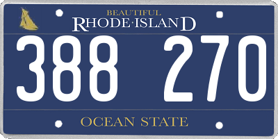 RI license plate 388270