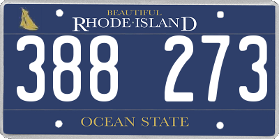 RI license plate 388273
