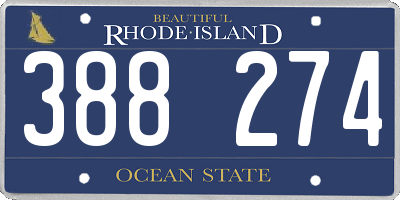 RI license plate 388274