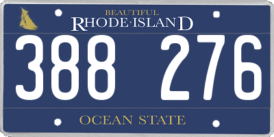 RI license plate 388276
