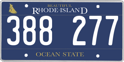 RI license plate 388277