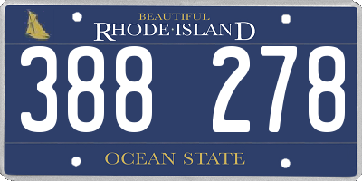 RI license plate 388278