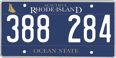 RI license plate 388284