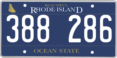 RI license plate 388286