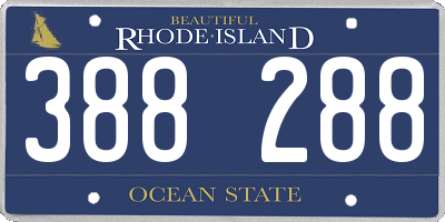 RI license plate 388288