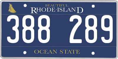 RI license plate 388289