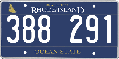 RI license plate 388291
