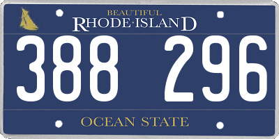 RI license plate 388296