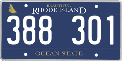 RI license plate 388301