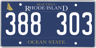 RI license plate 388303