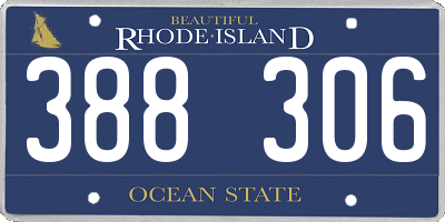 RI license plate 388306