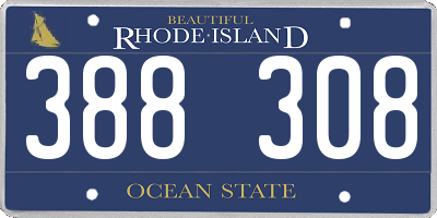 RI license plate 388308