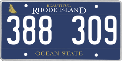 RI license plate 388309
