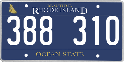 RI license plate 388310