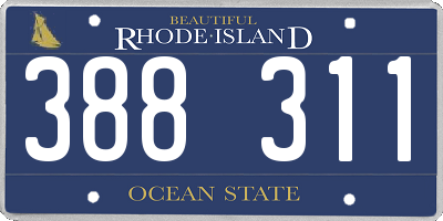 RI license plate 388311