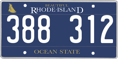 RI license plate 388312
