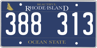 RI license plate 388313