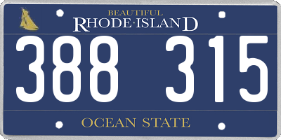 RI license plate 388315