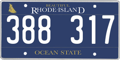 RI license plate 388317